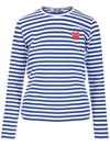 Comme Des Garçons Play Long Sleeved T-shirt In Navy