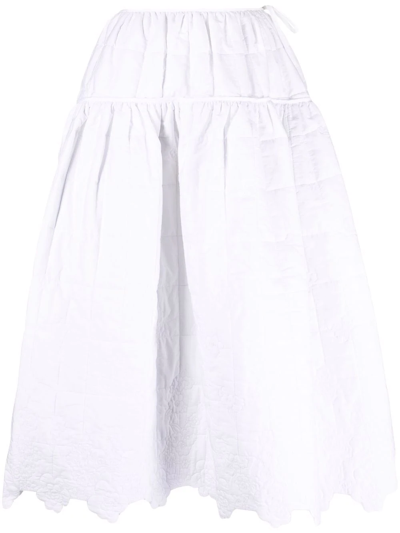 Cecilie Bahnsen Rosie Quilted Skirt In White