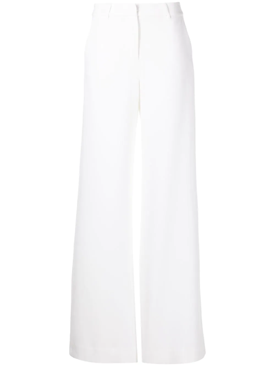 L Agence Wide-leg High-waist Trousers In Weiss