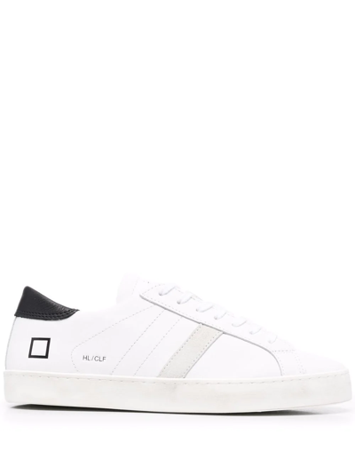 Date Hill Low Trainer In Leather With Side Logo In White