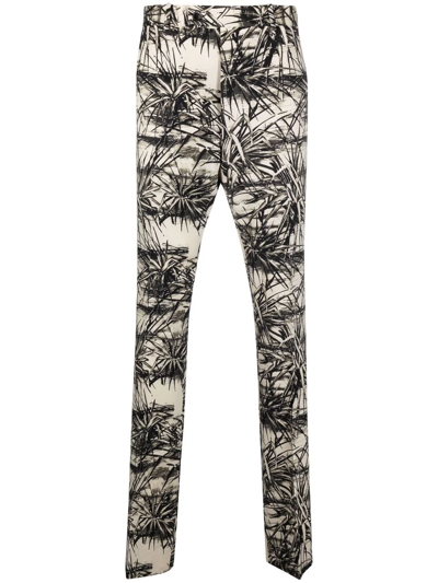 Amiri Aloha Pleated Printed Wool-blend Suit Trousers In White