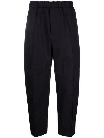 Jil Sander Elasticated-waist Straight-leg Trousers In Blau