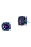 Savvy Cie Jewels Sterling Silver Mystic Topaz Stud Earrings In Green