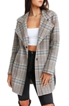 Belle & Bloom Ex-boyfriend Plaid Wool Blend Coat In Ex-bf Plaid Oat