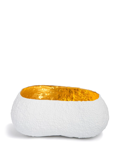 L'objet Mojave Desert Bowl (28cm) In White, Gold