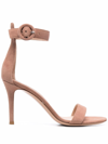 Gianvito Rossi Portofino Suede Sandals In Neutrals