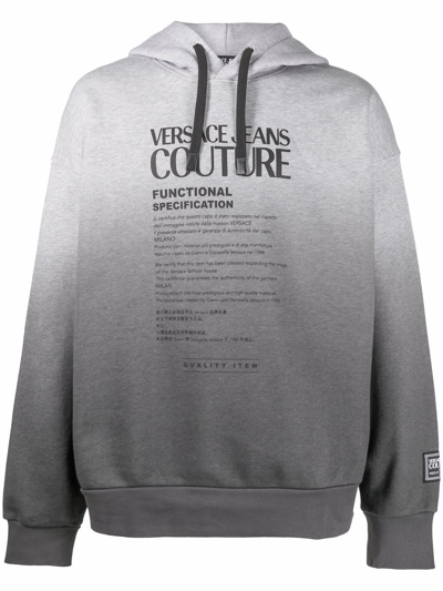 Versace Jeans Couture Men's Degrade Typographic Hoodie In Grau