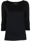 MAJESTIC THREE-QUARTER SLEEVE FITTED TOP