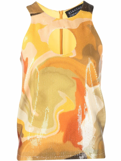 Gianluca Capannolo Twiggy Graphic-print Tank Top In Yellow