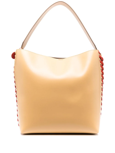 Stella Mccartney Frayme Shoulder Bag In Beige