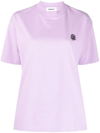 Ambush Logo-embroidered Cotton T-shirt In Purple