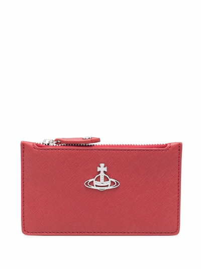 Vivienne Westwood Orb-plaque Card Wallet In Rot