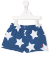 The Animals Observatory Star Print Cotton Sweat Shorts In Blue