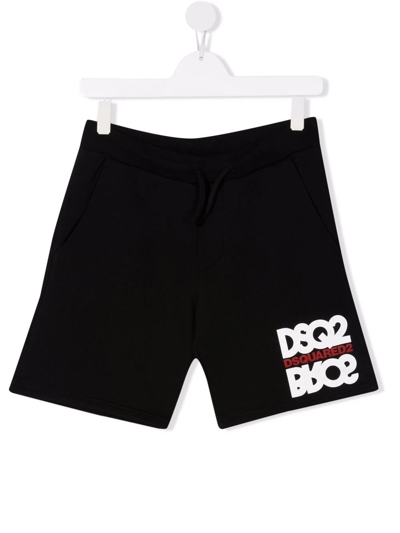 Dsquared2 Kids' Logo Bermuda Shorts In Black