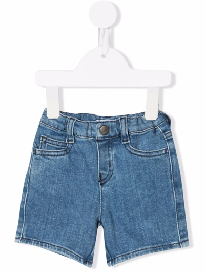 Emporio Armani Babies' Straight-leg Denim Shorts In Blu