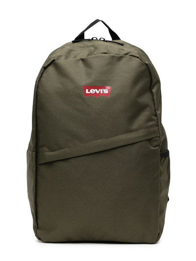 Levi's Kids' Logo-patch Zip-up Backpack In Green