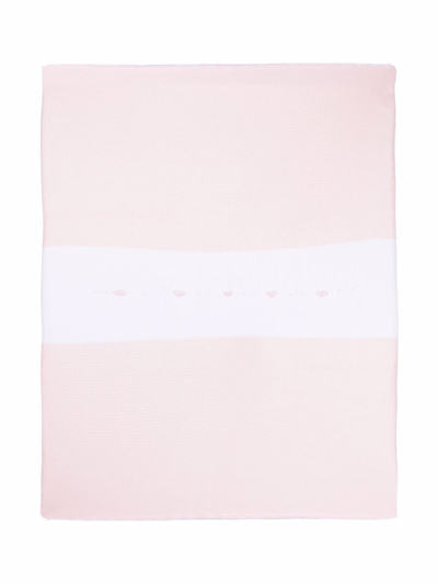 Siola Two-tone Knitted Blanket In Pink
