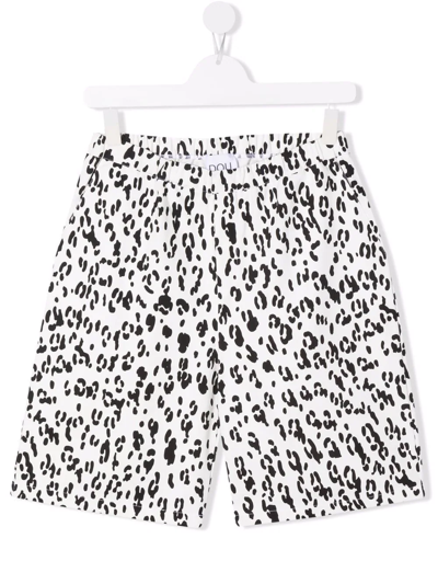 Douuod Teen Leopard-prin Shorts In White