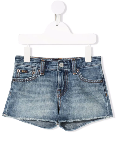Ralph Lauren Kids' Washed Denim Shorts In Blue