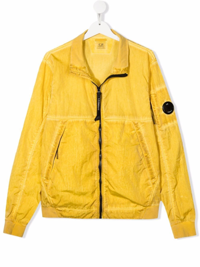 C.p. Company Teen Lens-detail Zip-up Jacket In Yellow