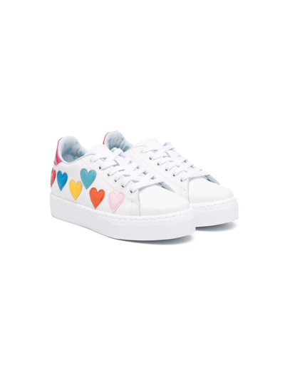 Chiara Ferragni Kids' Trainers In Smooth Leather And Patent Leather In White
