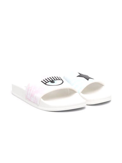 Chiara Ferragni Babies' Eyestar Open-toe Sandals In White