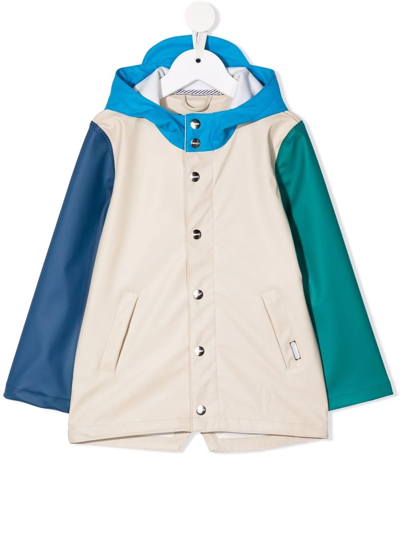 Gosoaky Teen Panelled Hooded Rain Jacket In Blue