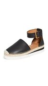 SEE BY CHLOÉ GLYN FLAT ESPADRILLES NERO,SEECL41452