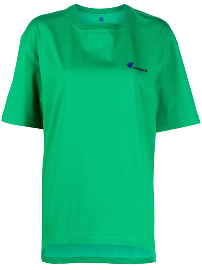 Ader Error Green T-shirt With Embroidered Logo