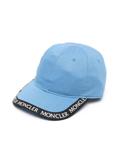 Moncler Kids' Logo-print Edge Cap In Sky Blue