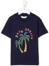 Palm Angels Palm Tree-print Short-sleeve T-shirt In Blue