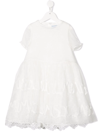 Mi Mi Sol Lace-detail Panelled Midi Dress In Neutrals