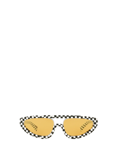 Alain Mikli A05047 Black White Damier Unisex Sunglasses - Atterley