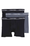Calvin Klein 3-pack Boxer Briefs In 8r7 2 Black/ 1