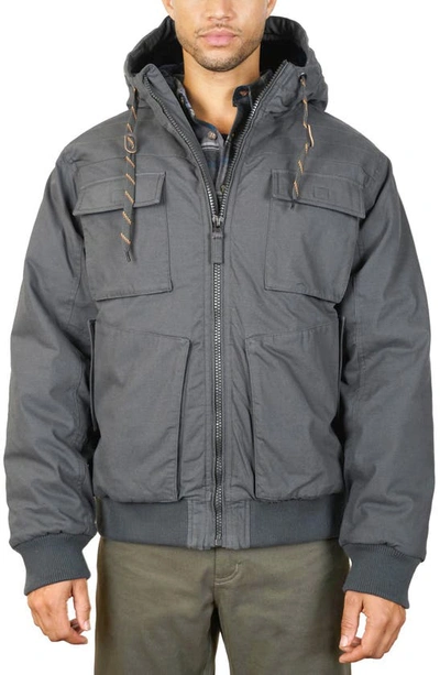 Hawke And Co Cotton 4 Pocket Hooded Jacket In Dark Ebony