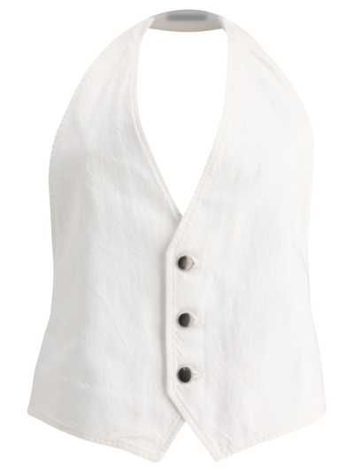 Ann Demeulemeester Womens White Other Materials Top