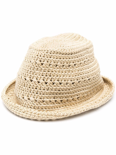 Dsquared2 Narrow-brim Woven Hat In Neutrals