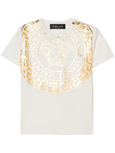 Versace Babies' Medusa Head Jersey T-shirt In White