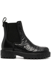 Ferragamo Varsi Gane Gancini Leather Chelsea Boot In Black