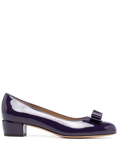 Ferragamo Vara-bow Pumps In Purple