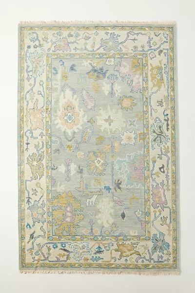 Anthropologie Hand-knotted Larson Rug By  In Silver Size 5x8 In Silver