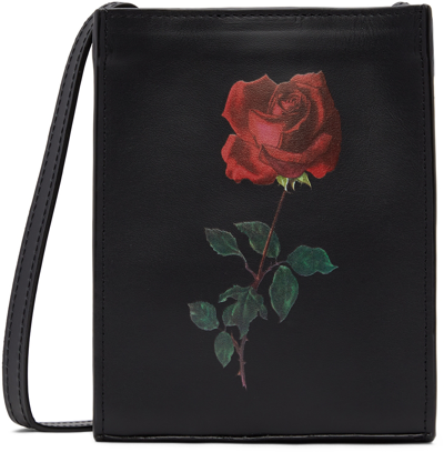 Ernest W Baker Black Leather Bag In Floralprint