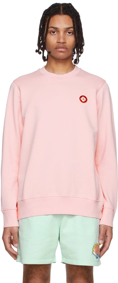 Casablanca Logo-patch Crew Neck Sweatshirt In Pink