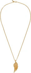 Emanuele Bicocchi Gold Wing Pendant Necklace In Gold