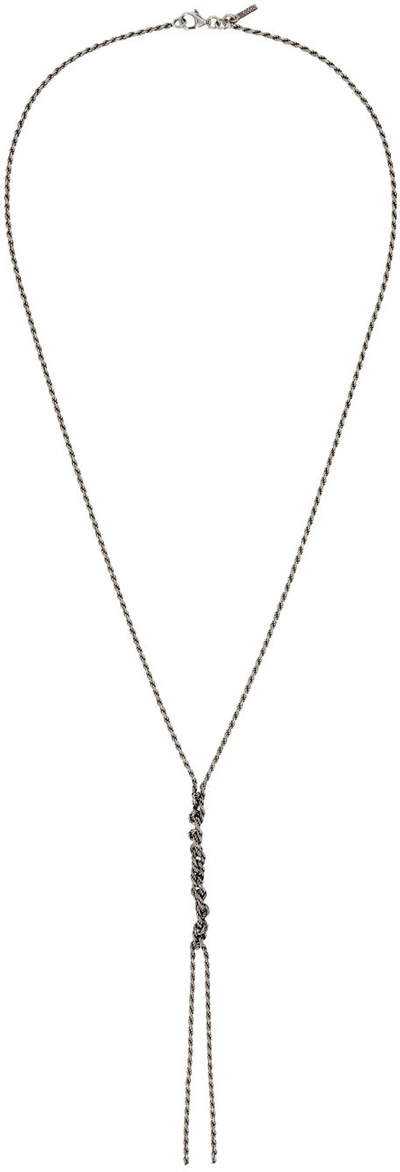 Emanuele Bicocchi Silver Crochet Y-shaped Necklace