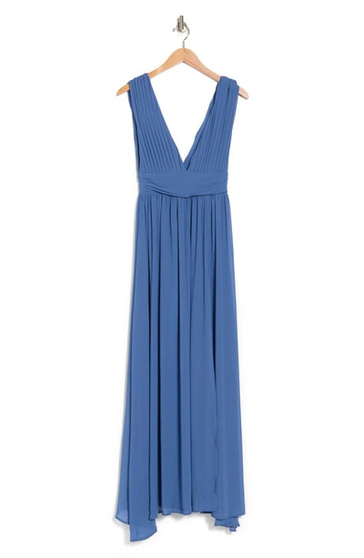 Love By Design Athen Plunging V-neck Maxi Dress In Dutch Blue