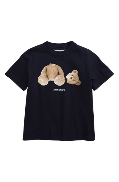 Palm Angels Boys Navy Kids Bear-print Cotton T-shirt 4-10 Years 10 Years In Blue