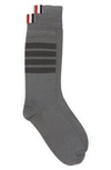 Thom Browne Striped Socks In Med Grey