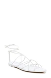Vince Kenna Leather Strappy Ankle-tie Sandals In White