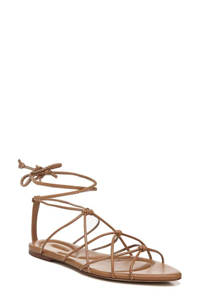 Vince Kenna Knotted Leather Gladiator Sandals In Tan